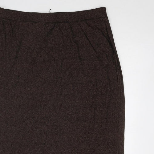 Marks and Spencer Womens Brown Cotton A-Line Skirt Size 18