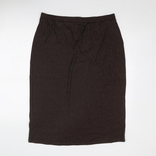 Marks and Spencer Womens Brown Cotton A-Line Skirt Size 18