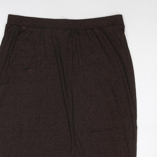 Marks and Spencer Womens Brown Cotton A-Line Skirt Size 18