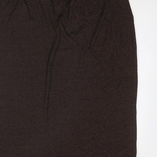Marks and Spencer Womens Brown Cotton A-Line Skirt Size 18