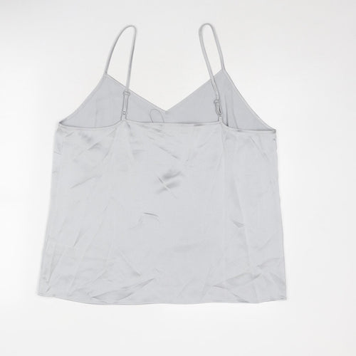 Marks and Spencer Womens Silver Polyester Camisole Tank Size 16 V-Neck