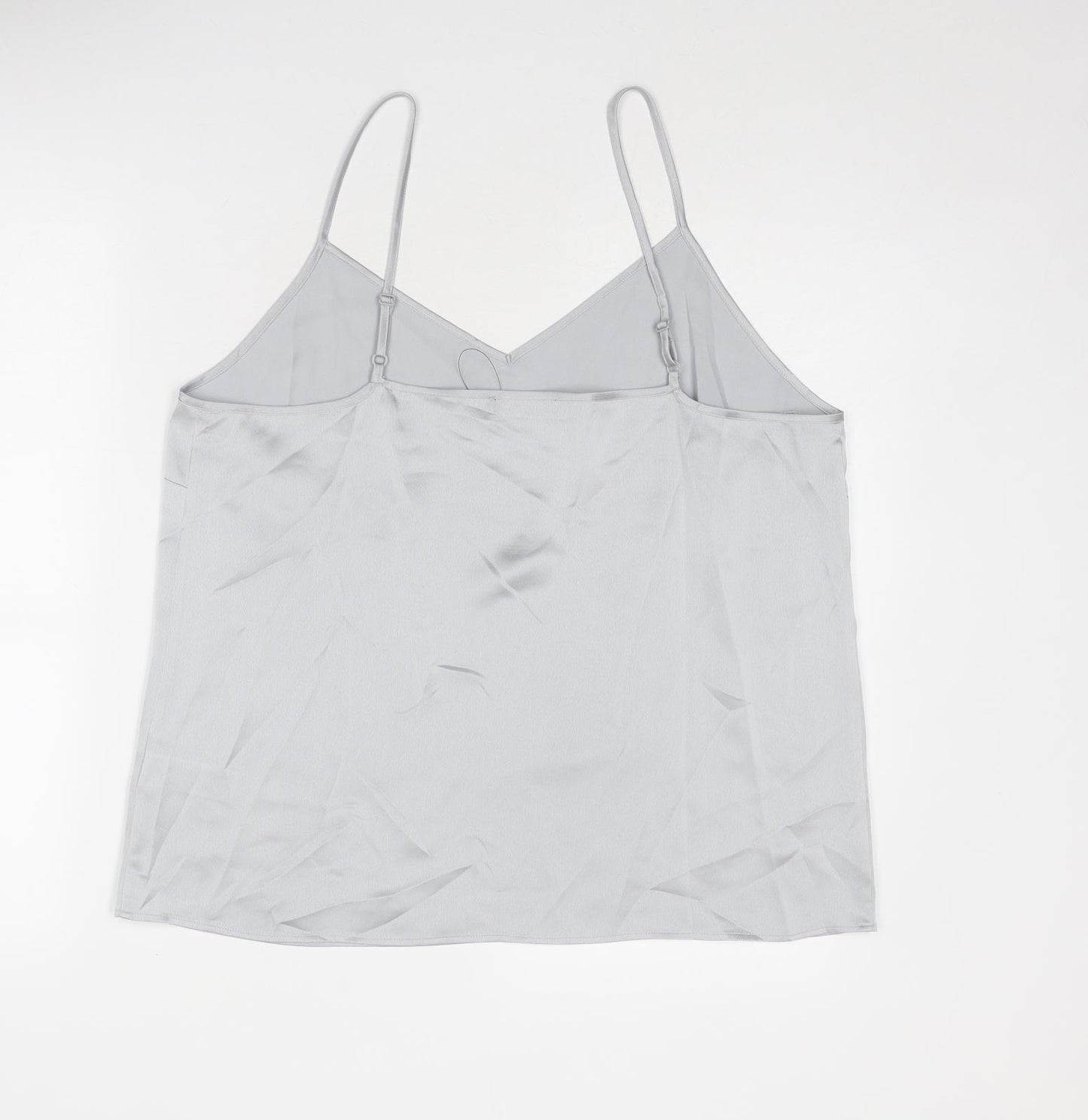 Marks and Spencer Womens Silver Polyester Camisole Tank Size 16 V-Neck