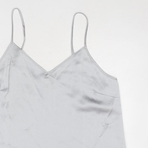 Marks and Spencer Womens Silver Polyester Camisole Tank Size 16 V-Neck