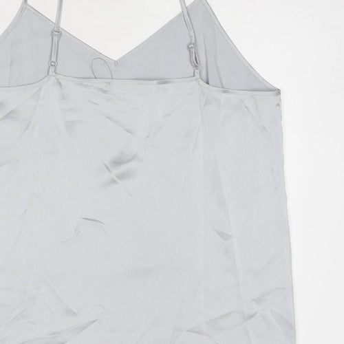 Marks and Spencer Womens Silver Polyester Camisole Tank Size 16 V-Neck