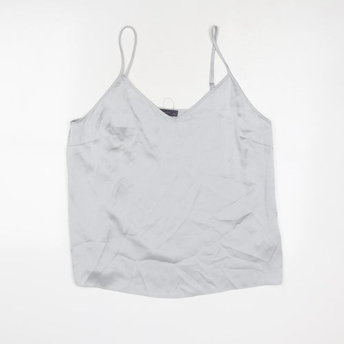 Marks and Spencer Womens Silver Polyester Camisole Tank Size 16 V-Neck