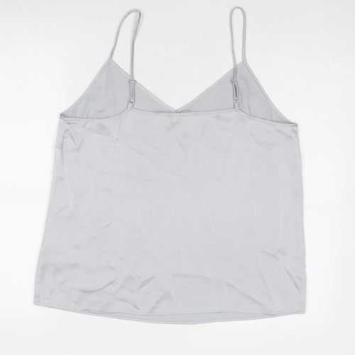Marks and Spencer Womens Silver Polyester Camisole Tank Size 16 V-Neck