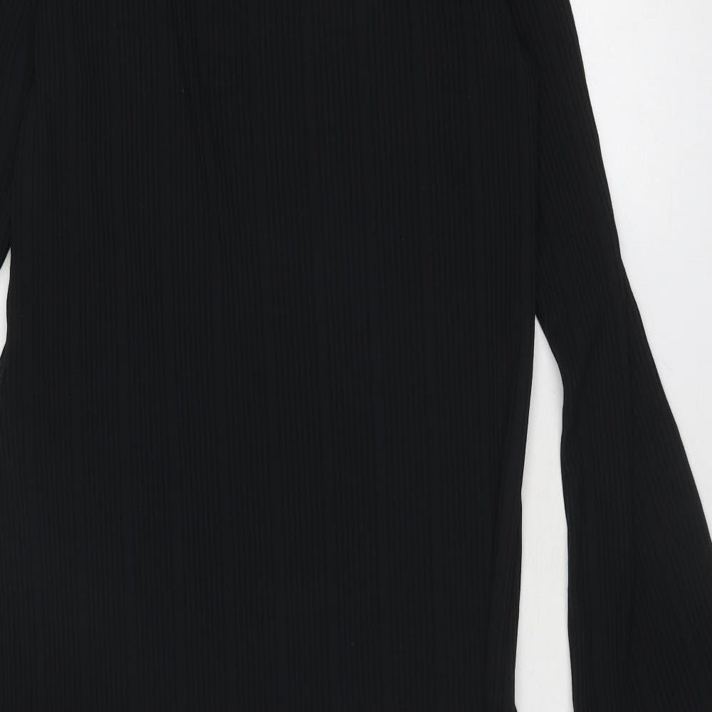 Marks and Spencer Womens Black Polyester A-Line Size 16 Cowl Neck Pullover