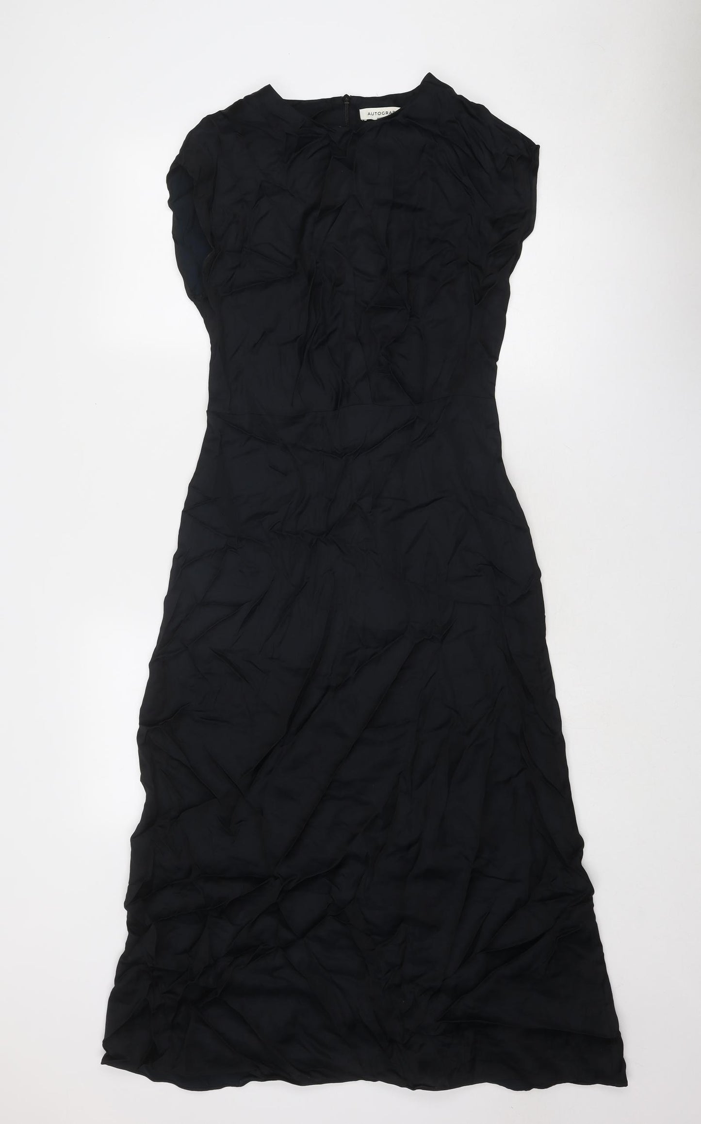 Autograph Womens Black Viscose A-Line Size 8 Round Neck Zip