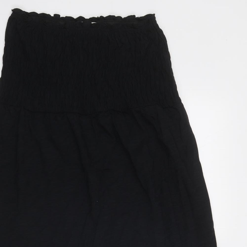 Marks and Spencer Womens Black Cotton A-Line Size 10 Off the Shoulder Pullover