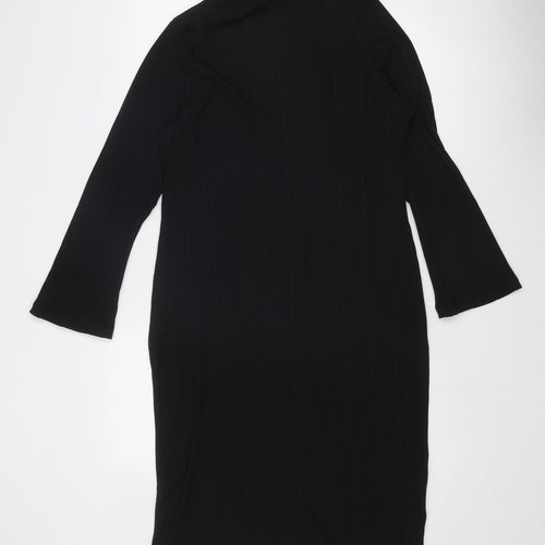 Marks and Spencer Womens Black Polyester Shift Size 16 Round Neck Pullover