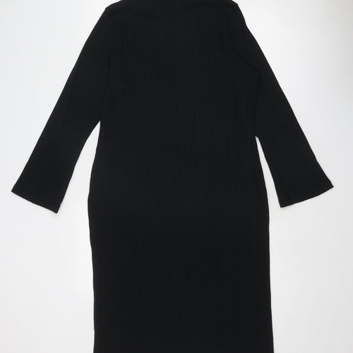 Marks and Spencer Womens Black Polyester Shift Size 16 Round Neck Pullover