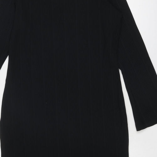 Marks and Spencer Womens Black Polyester Shift Size 16 Round Neck Pullover