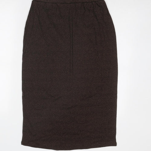 Marks and Spencer Womens Brown Cotton A-Line Skirt Size 10
