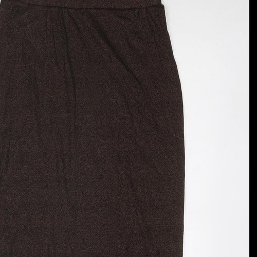 Marks and Spencer Womens Brown Cotton A-Line Skirt Size 10