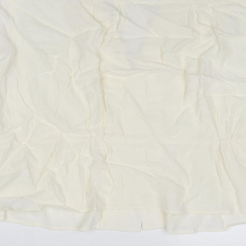 Marks and Spencer Womens Ivory Viscose Basic Button-Up Size 24 V-Neck