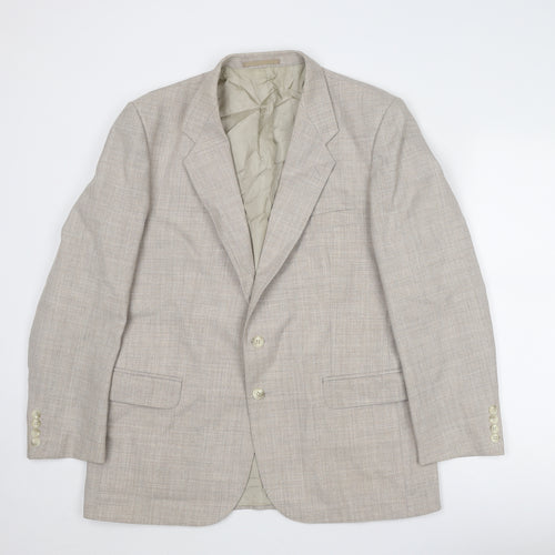 St Michael Mens Beige Polyester Jacket Suit Jacket Size 42 Regular