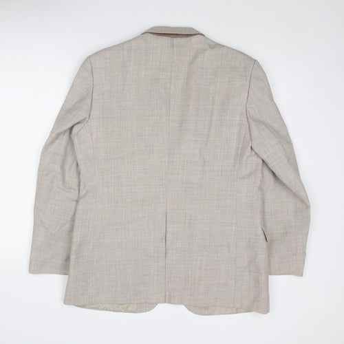 St Michael Mens Beige Polyester Jacket Suit Jacket Size 42 Regular