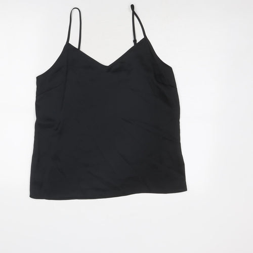 Marks and Spencer Womens Black Polyester Camisole Tank Size 12 V-Neck