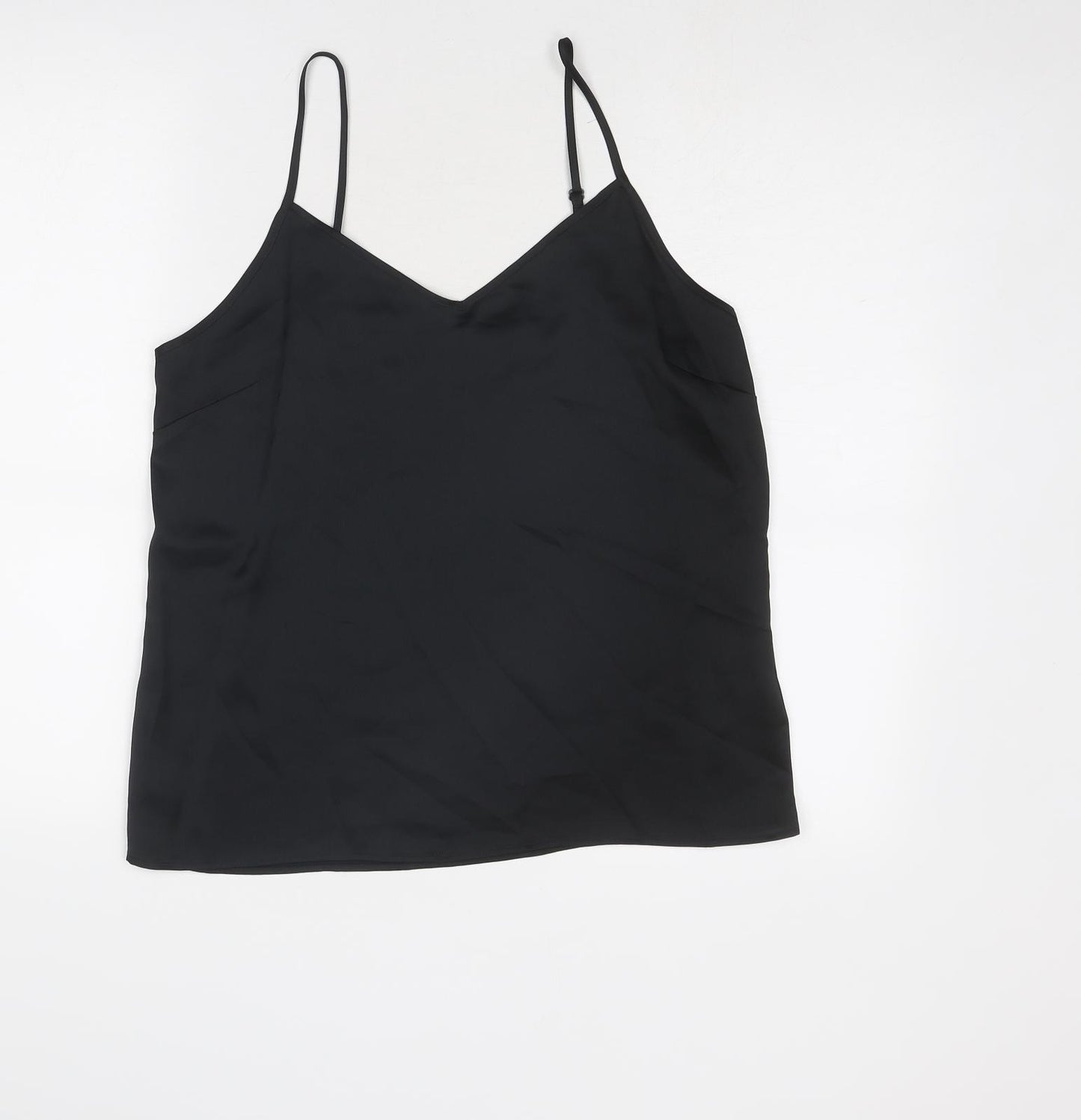 Marks and Spencer Womens Black Polyester Camisole Tank Size 12 V-Neck