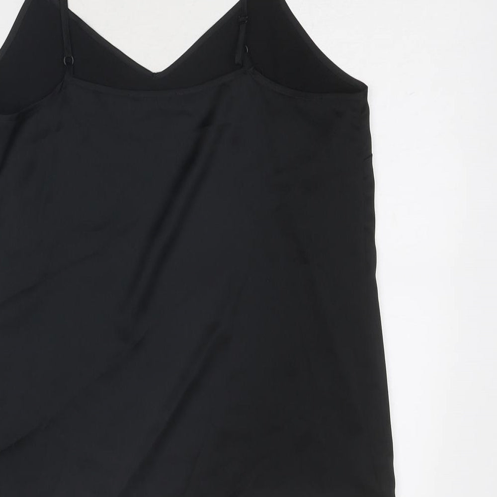 Marks and Spencer Womens Black Polyester Camisole Tank Size 12 V-Neck