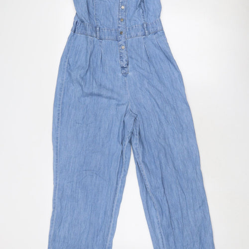Falmer Heritage Womens Blue Cotton Jumpsuit One-Piece Size 10 Button