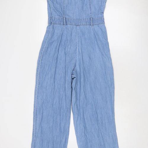 Falmer Heritage Womens Blue Cotton Jumpsuit One-Piece Size 10 Button