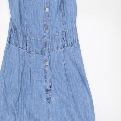 Falmer Heritage Womens Blue Cotton Jumpsuit One-Piece Size 10 Button