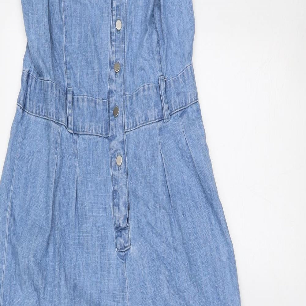 Falmer Heritage Womens Blue Cotton Jumpsuit One-Piece Size 10 Button