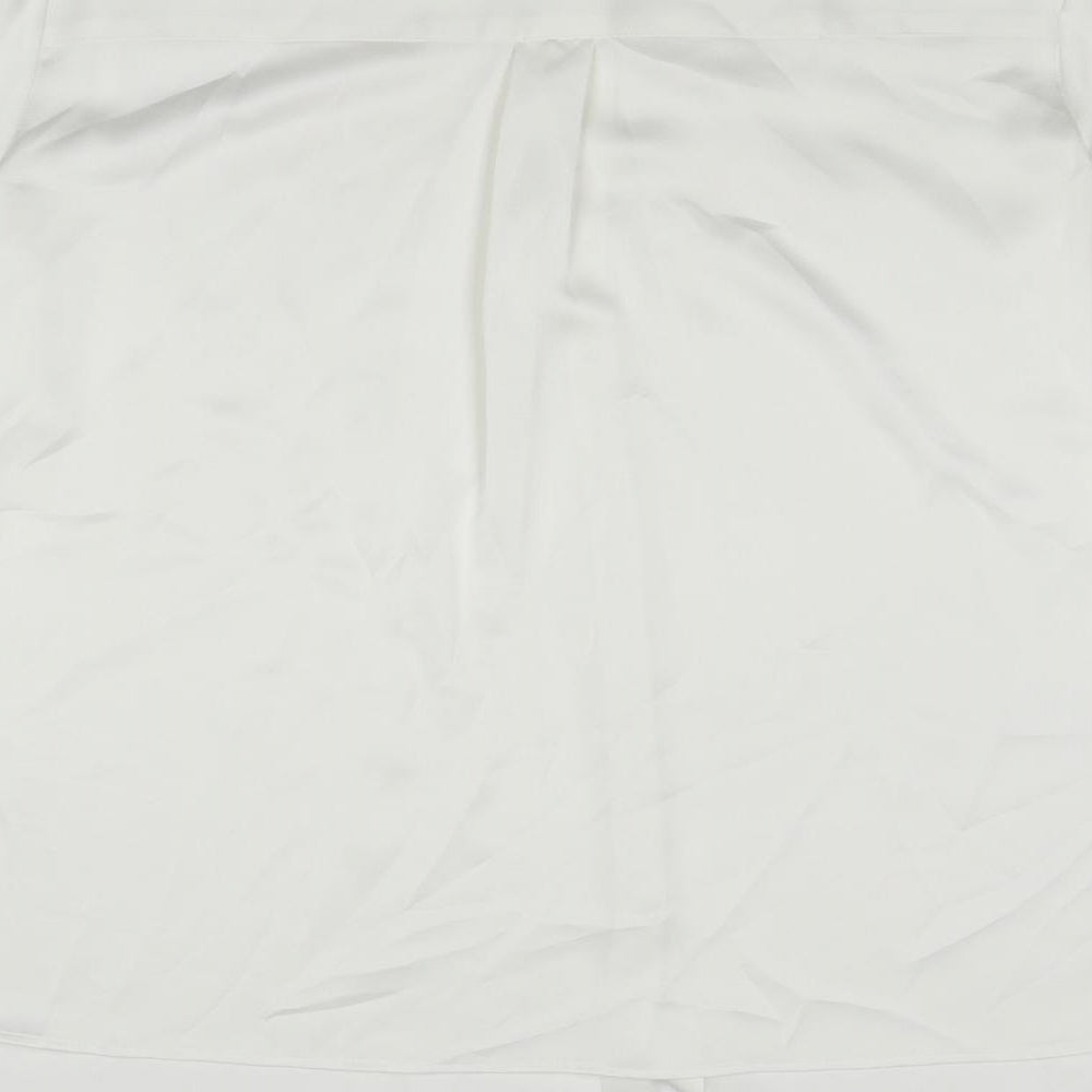 Marks and Spencer Womens White Polyester Basic Button-Up Size 22 Collared