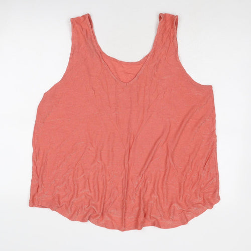 NEXT Womens Red Viscose Basic Tank Size 22 V-Neck