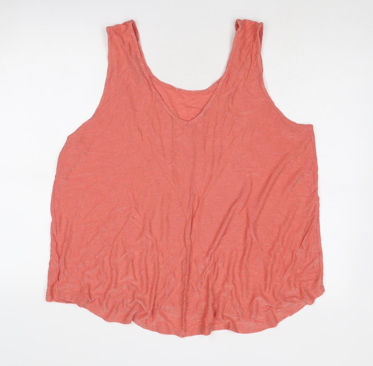 NEXT Womens Red Viscose Basic Tank Size 22 V-Neck