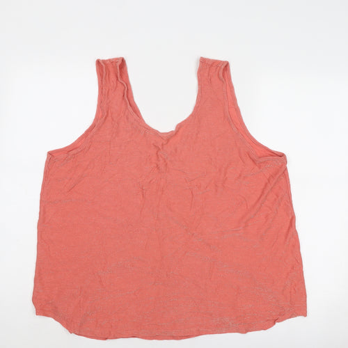 NEXT Womens Red Viscose Basic Tank Size 22 V-Neck