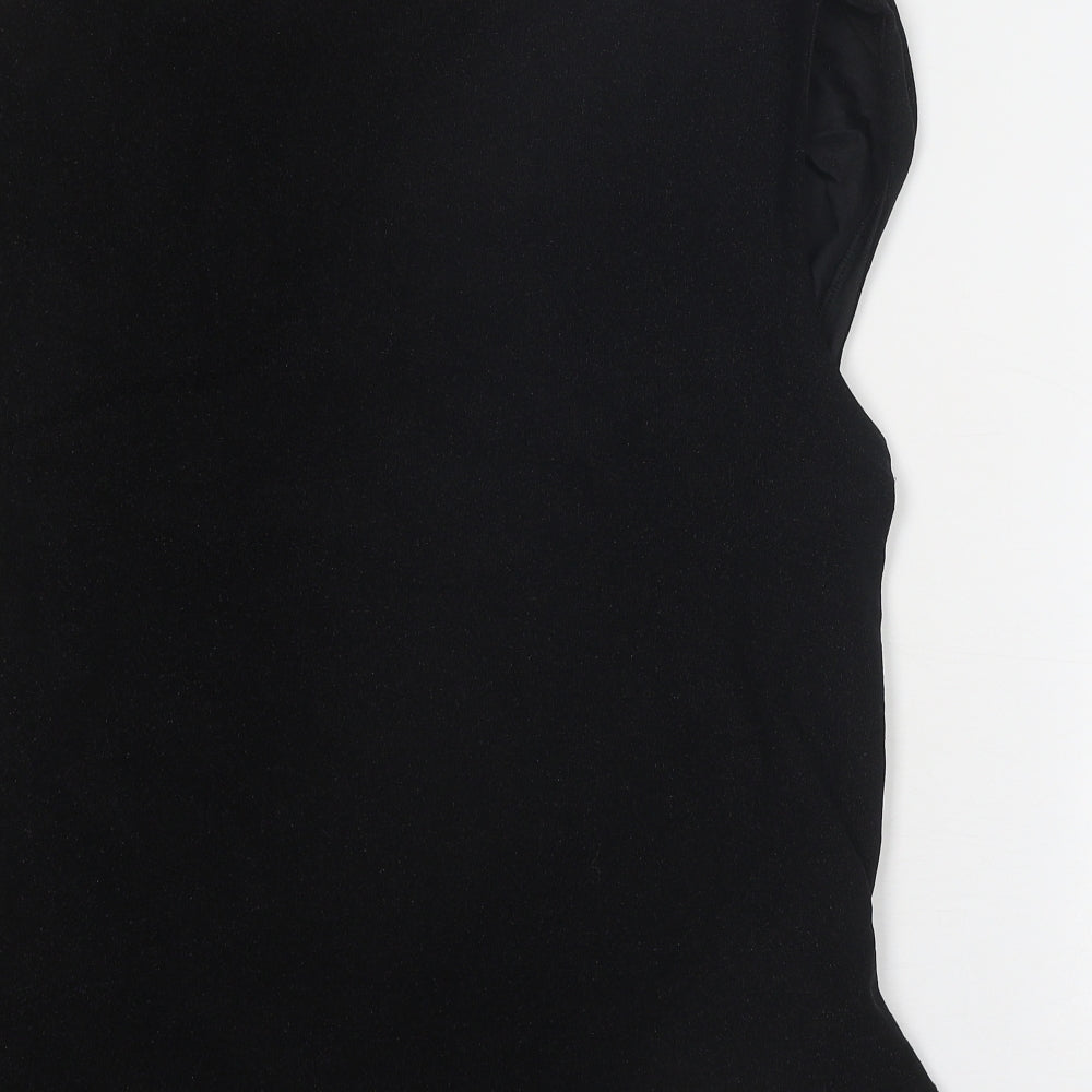 Marks and Spencer Womens Black Polyamide Basic Blouse Size 20 V-Neck - Wrap Style