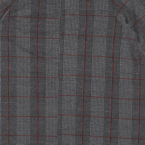 Yours Womens Grey Plaid Polyester Trapeze & Swing Size 16 Round Neck Pullover