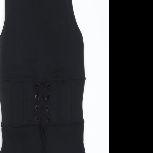 River Island Womens Black Polyester Shift Size 6 Round Neck Zip