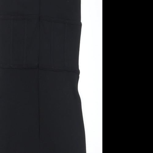 River Island Womens Black Polyester Shift Size 6 Round Neck Zip