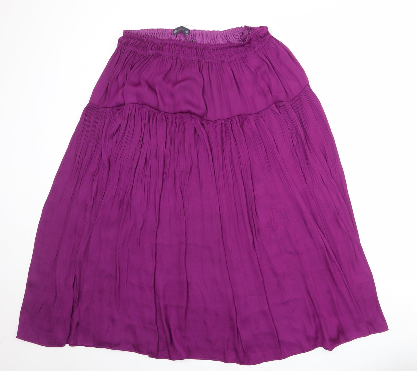 Marks and Spencer Womens Purple Polyester Swing Skirt Size 14