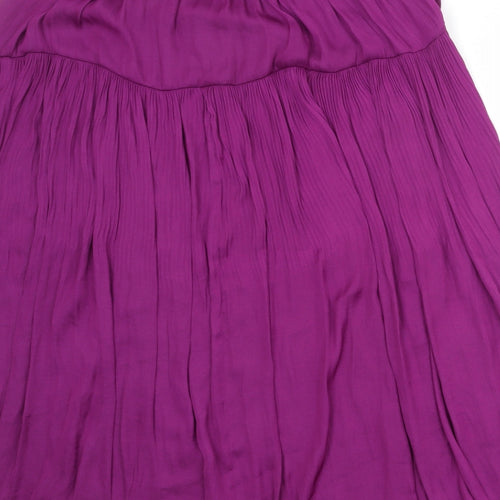 Marks and Spencer Womens Purple Polyester Swing Skirt Size 14