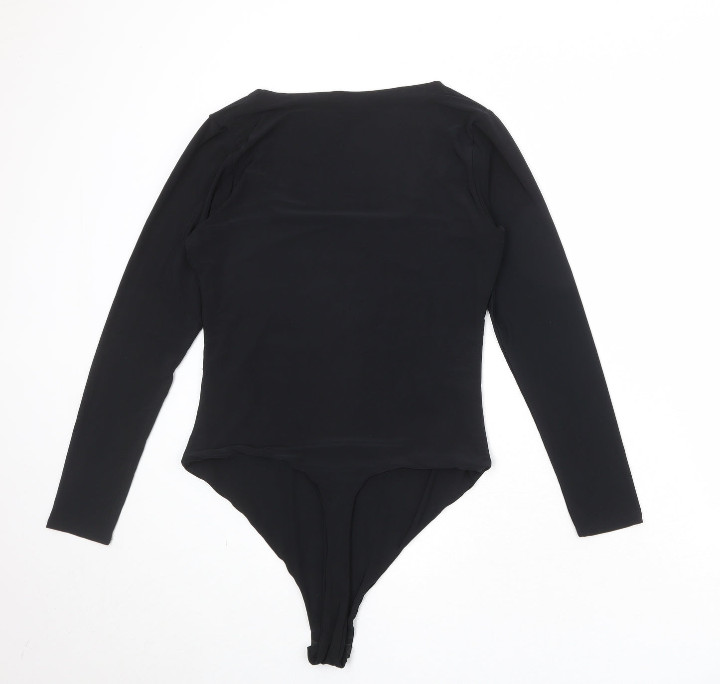 Boohoo Womens Black Polyester Bodysuit One-Piece Size 16 Snap