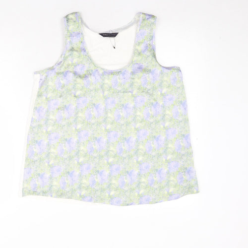 Marks and Spencer Womens Multicoloured Geometric Polyester Basic Tank Size 8 Scoop Neck