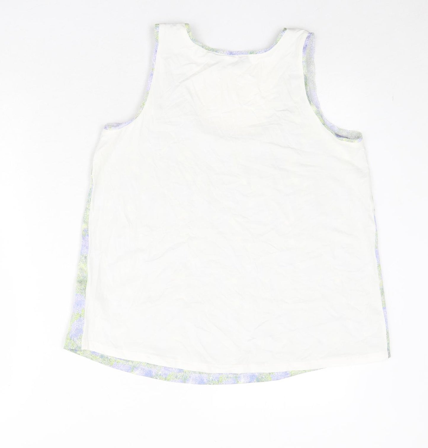 Marks and Spencer Womens Multicoloured Geometric Polyester Basic Tank Size 8 Scoop Neck