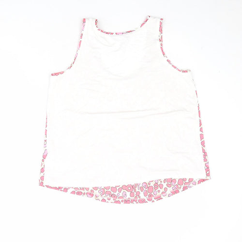 Marks and Spencer Womens Pink Animal Print Polyester Basic Tank Size 10 Round Neck