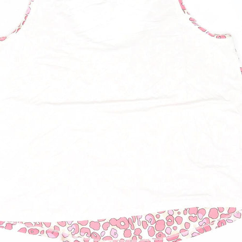 Marks and Spencer Womens Pink Animal Print Polyester Basic Tank Size 10 Round Neck
