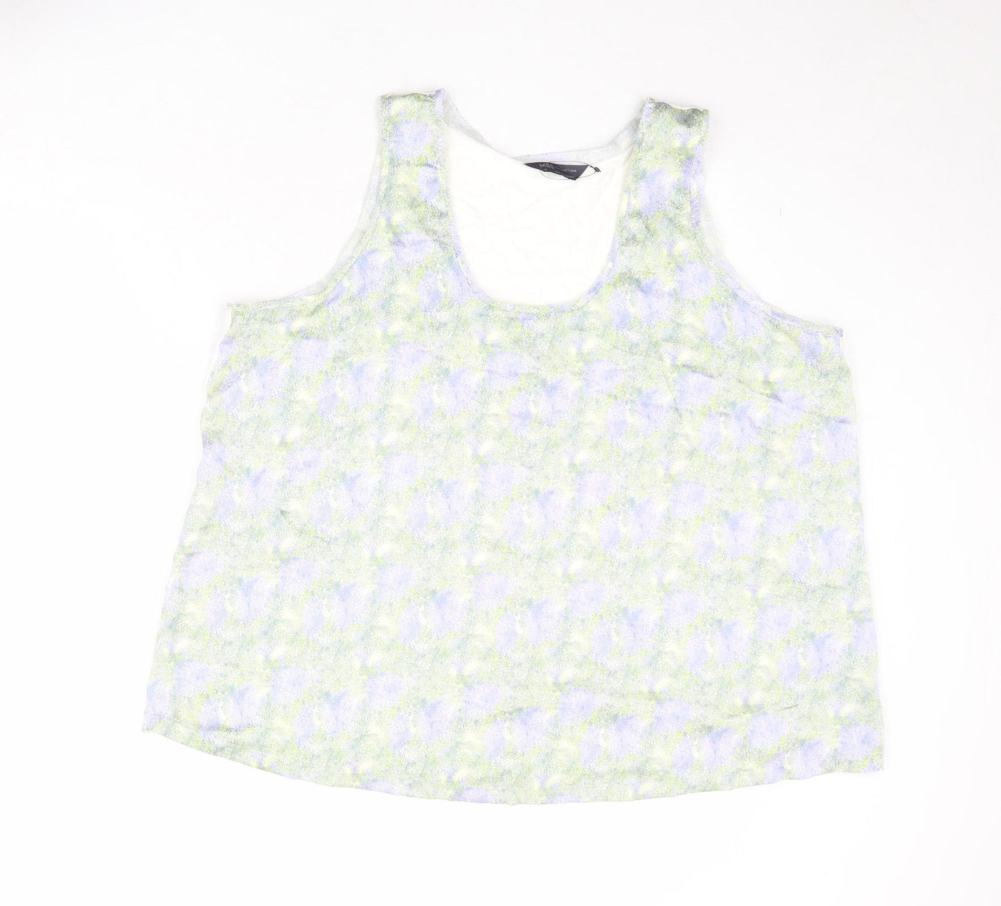 Marks and Spencer Womens Multicoloured Geometric Polyester Basic Tank Size 18 Scoop Neck