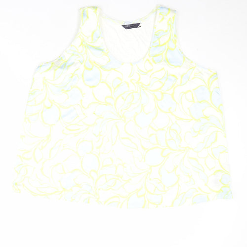 Marks and Spencer Womens Multicoloured Geometric Polyester Basic Tank Size 22 Scoop Neck