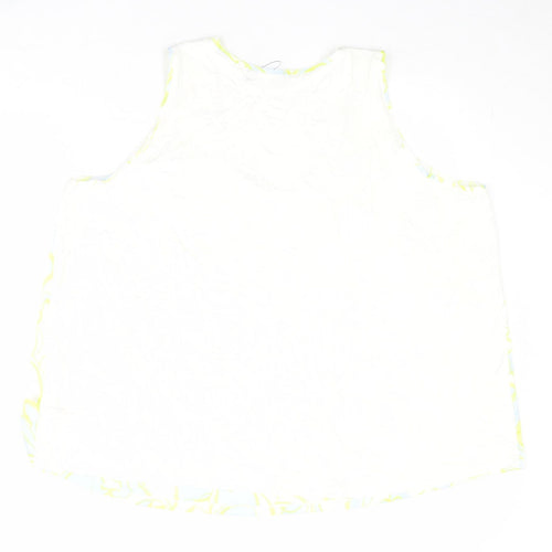 Marks and Spencer Womens Multicoloured Geometric Polyester Basic Tank Size 22 Scoop Neck