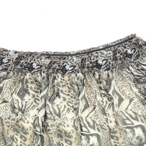 NEXT Womens Brown Animal Print Polyester Basic Blouse Size 22 Off the Shoulder