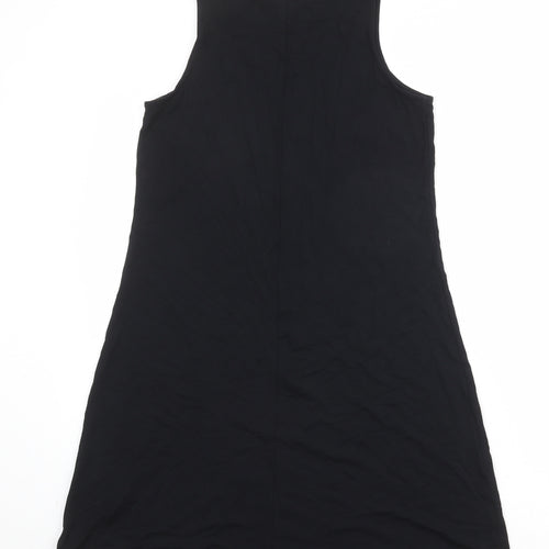 Marks and Spencer Womens Black Viscose A-Line Size 8 Round Neck Pullover