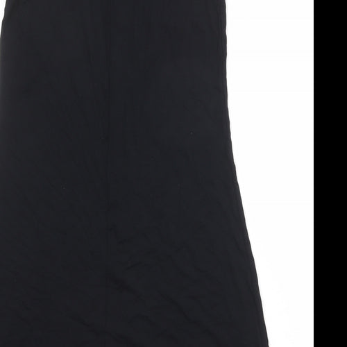 Marks and Spencer Womens Black Viscose A-Line Size 8 Round Neck Pullover
