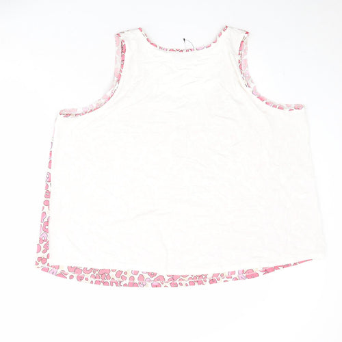 Marks and Spencer Womens Pink Animal Print Polyester Basic Tank Size 22 Scoop Neck